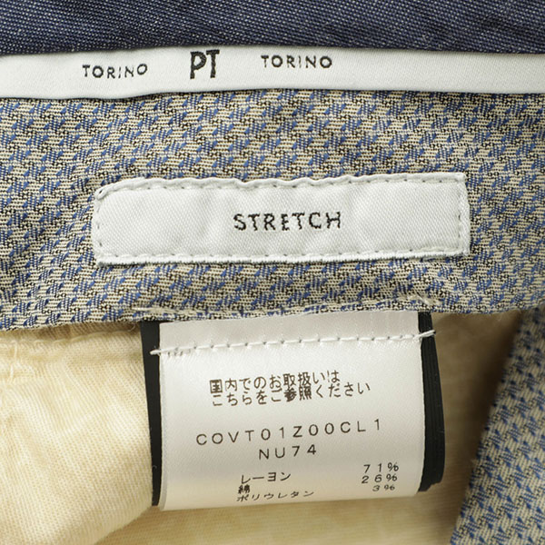 PT TORINO パンツ スラックス STRETCH SLIM FIT ピケ レーヨン
